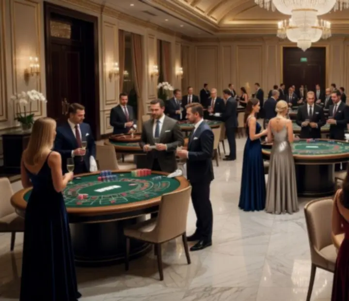 Strefa kasynowa przygotowana na elegancki event biznesowy