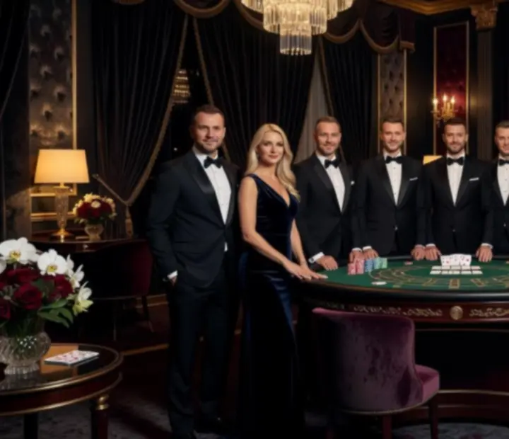 Zespół ekskluzywnej agencji eventowej Casino Nights Poland podczas przygotowania luksusowego wydarzenia.