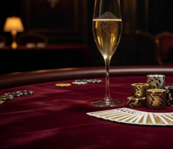 Detal luksusowego stołu do pokera i blackjacka