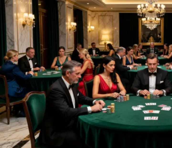 Cinematiczna aranżacja wieczoru pokerowego w eleganckiej przestrzeni eventowej